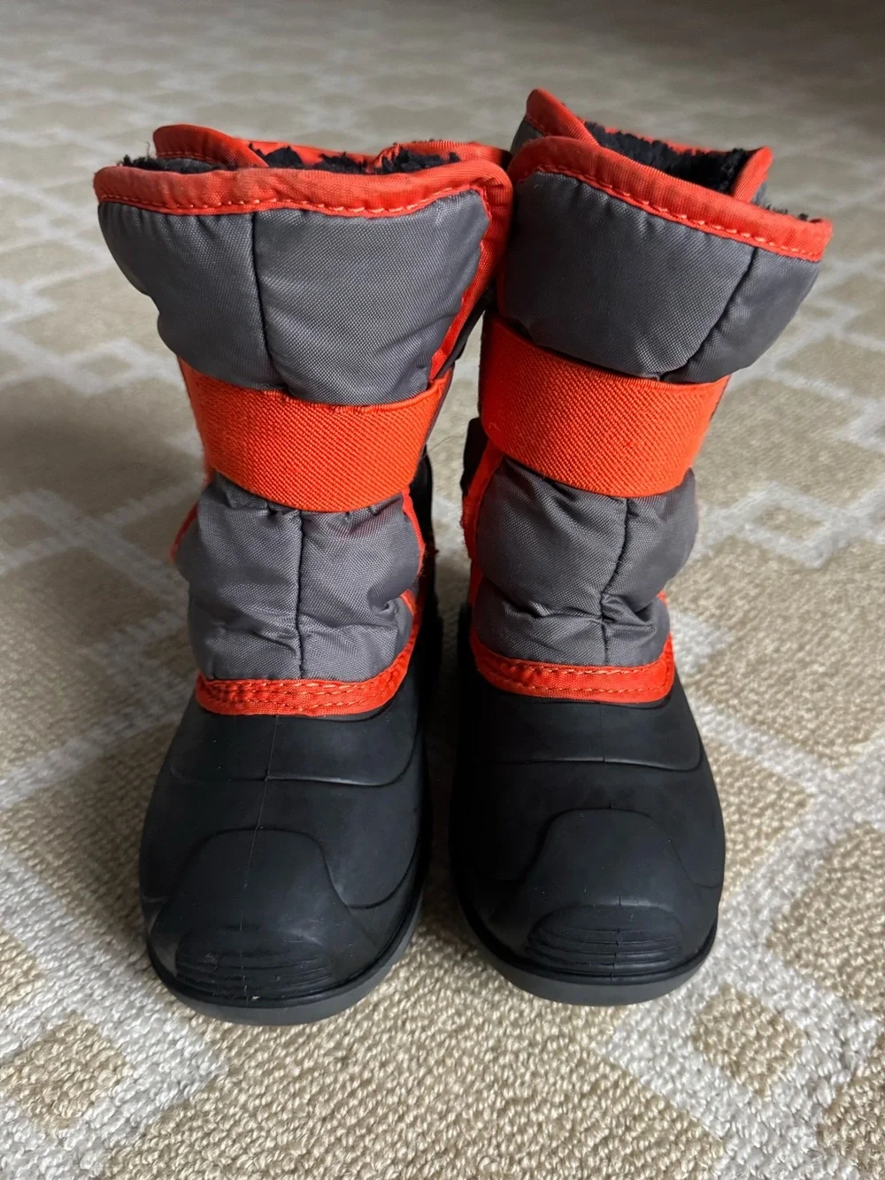 Kamik Kids Insulated Waterproof Winter Snow Boots Gray Orange Boys Size 10